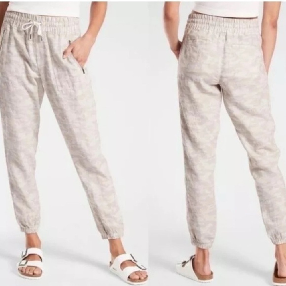 Athleta Cabo Tide Linen Jogger Size 12